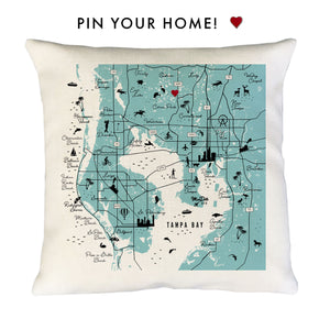 Tampa Bay Map Pillow