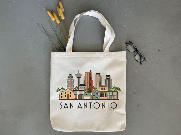 San Antonio Texas City Skyline Tote Bag | Shopping Tote Beach Bag