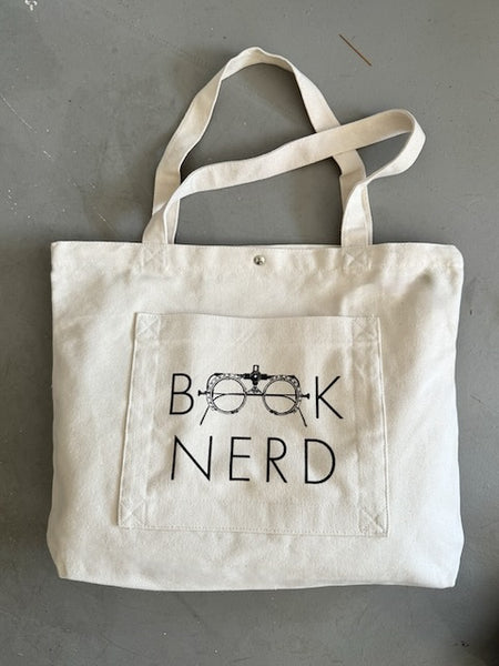 Book Nerd Pocket Tote Bag | Shopping Tote Beach Bag
