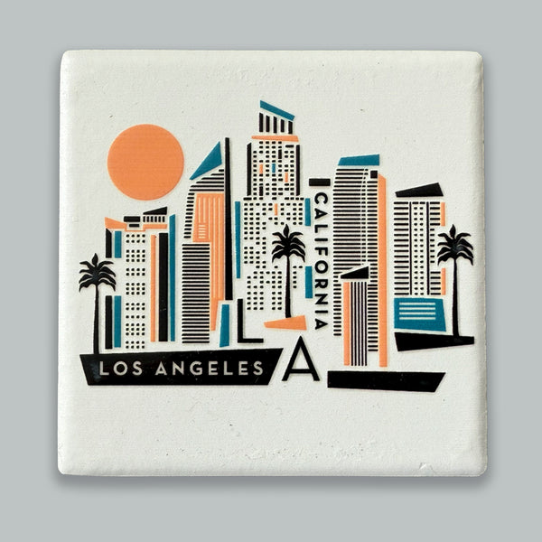 Los Angeles California Geometric Skyline Ceramic Fridge Magnet