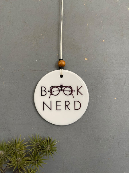 Book Nerd Ornament | Reader Tree Decoration | Book Lover Christmas Holiday Ornament