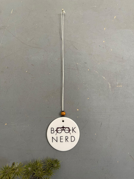 Book Nerd Ornament | Reader Tree Decoration | Book Lover Christmas Holiday Ornament