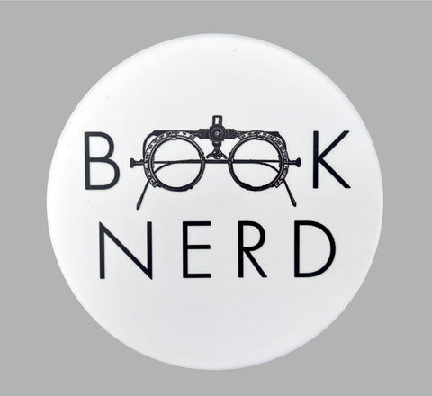Book Nerd Flat Ceramic Coaster with Cork Backing