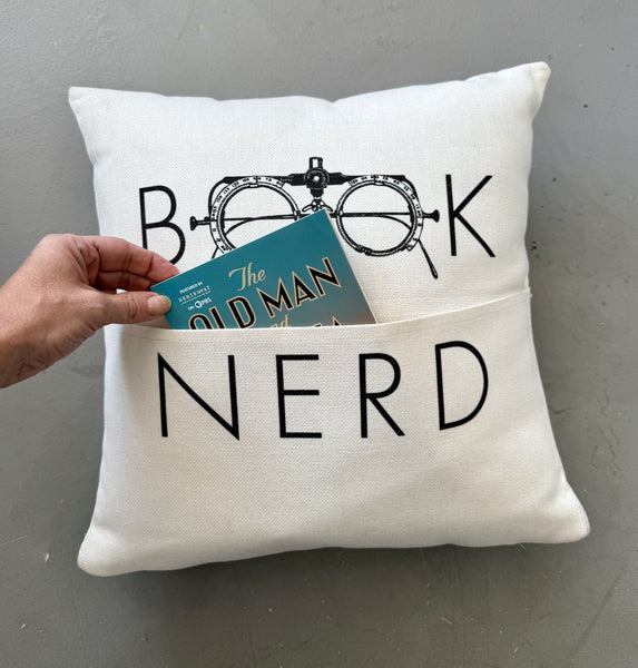 Book Nerd Pocket Pillow Cover
