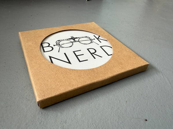 Book Nerd Absorbent Flat Ceramic Coaster with Cork Backing