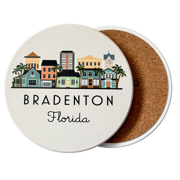 Coaster with Bradenton, Florida design on a white background