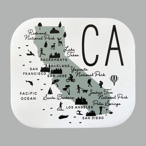 California Icon Map with Cities Waterproof Magnet | Locker Decoration | Fridge Car Vinyl Magnet