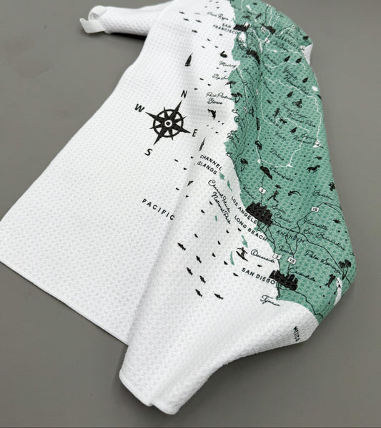 California State Map Microfiber Kitchen Towel