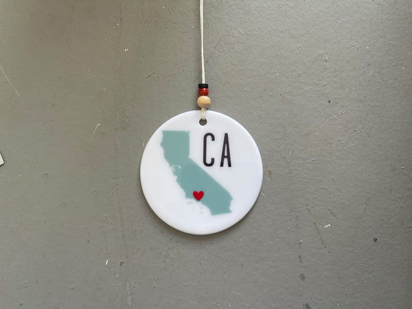 California Map Ornament | Mark You Home CA State Tree Decoration | Personal Christmas Xmas Holiday Ornament