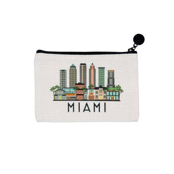 Miami Florida Skyline Zipper Pouch Purse