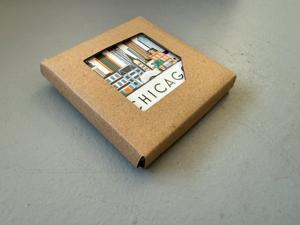 Chicago Illustrated Skyline Ceramic Fridge Magnet