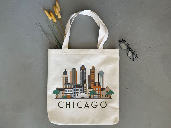 Chicago City Skyline Tote Bag | Shopping Tote Beach Bag