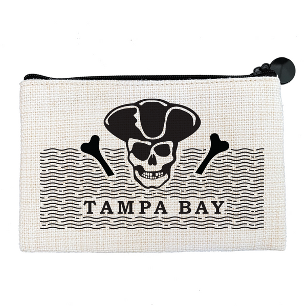 Tampa Bay Pirate Gasparilla Flat Coin Purse Zipper Gift Credit Card Pouch