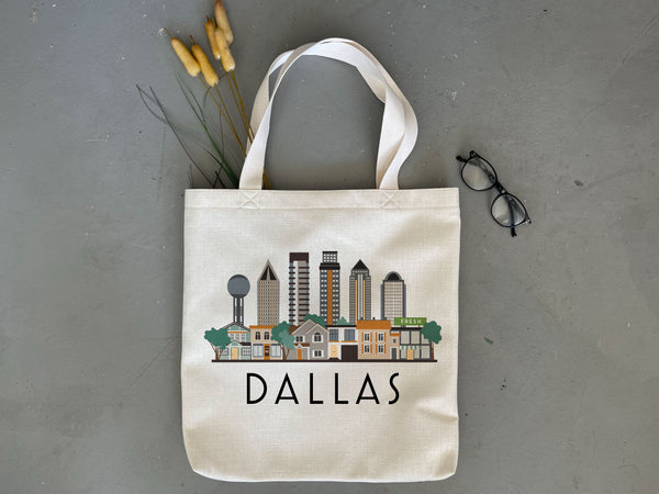 Dallas Texas City Skyline Tote Bag | Shopping Tote Beach Bag