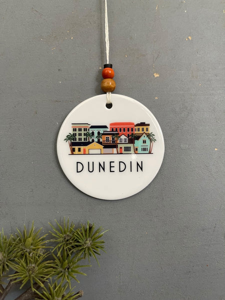 Dunedin Florida Skyline Graphic Ornament | City Scene Tree Decoration | Christmas Xmas Holiday Ornament