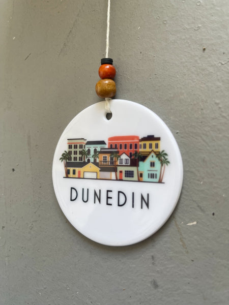 Dunedin Florida Skyline Graphic Ornament | City Scene Tree Decoration | Christmas Xmas Holiday Ornament