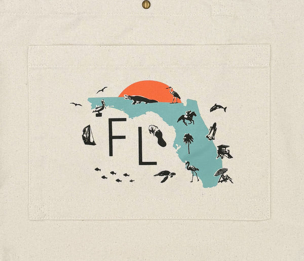 Florida Map Collage Double Pocket Tote Bag
