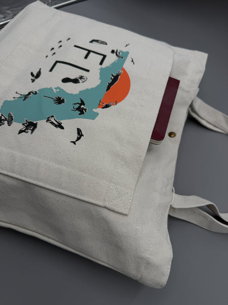 Florida Map Collage Double Pocket Tote Bag