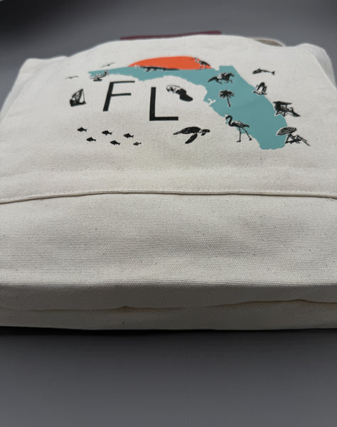 Florida Map Collage Double Pocket Tote Bag