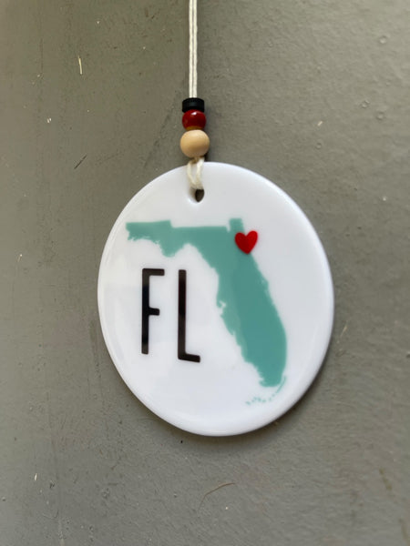 Florida Map Ornament | FL State Tree Decoration | Personal Christmas Xmas Holiday Ornament