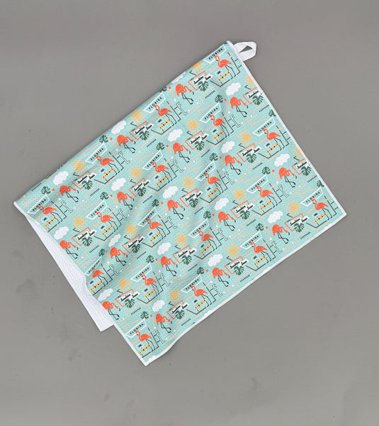 Florida Flamingo Microfiber Kitchen and Hand Tea Towel