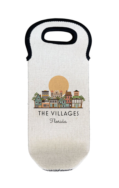 The Villages Florida Skyline Wine Carrier Bottle Tote