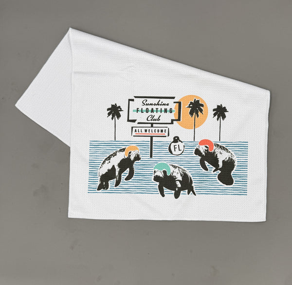 Manatee Floating Club Microfiber Kitchen and Hand Tea Towel