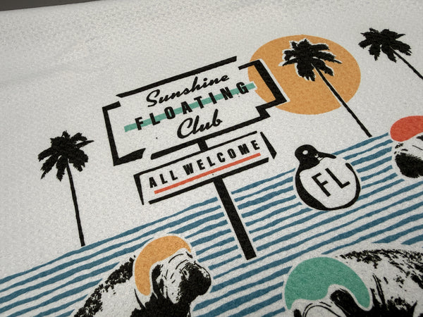 Manatee Floating Club Microfiber Kitchen and Hand Tea Towel