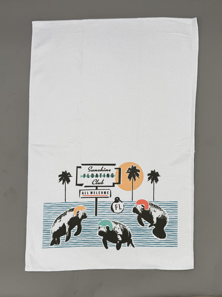 Manatee Floating Club Microfiber Kitchen and Hand Tea Towel