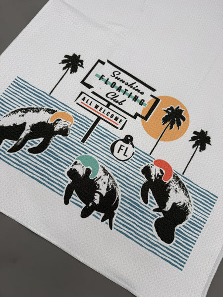 Manatee Floating Club Microfiber Kitchen and Hand Tea Towel