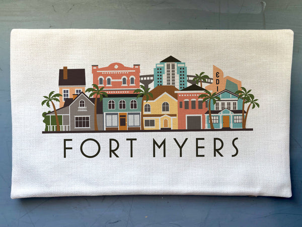 Fort Myers Florida Graphic Lumbar Pillow Cover Throw Cushion Sham