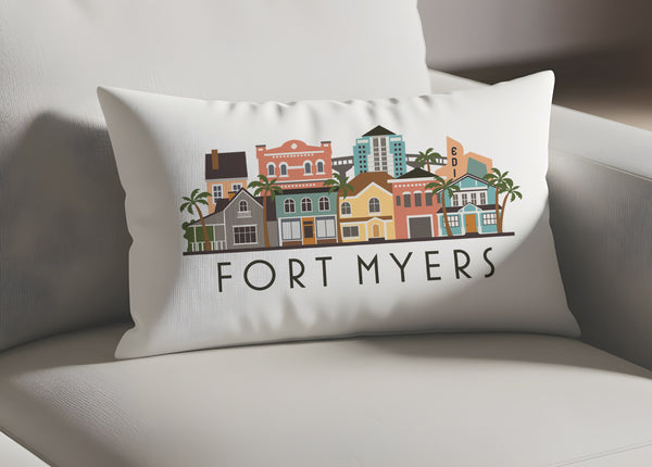 Fort Myers Florida Graphic Lumbar Pillow Cover Throw Cushion Sham