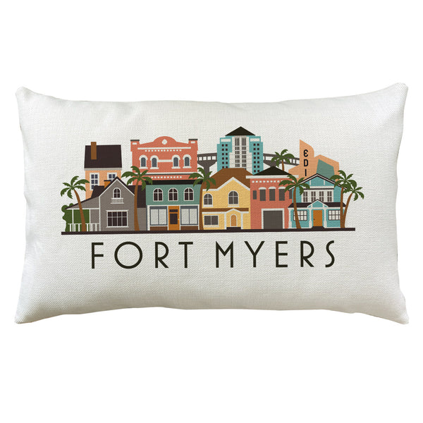 Fort Myers Florida Graphic Lumbar Pillow Cover Throw Cushion Sham