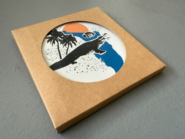 Florida Gators Absorbent Flat Ceramic Coaster with Cork Backing