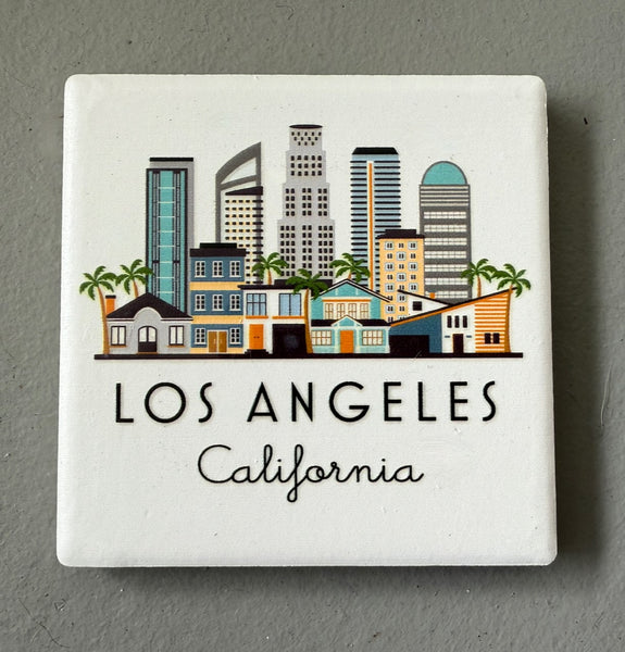 Los Angeles California Skyline Ceramic Fridge Magnet