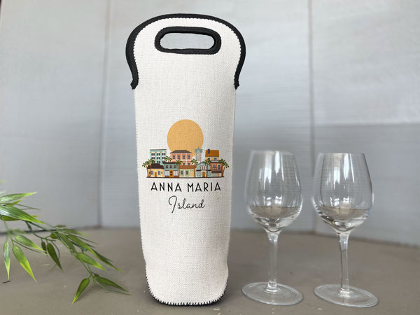 Anna Maria Island Florida Wine Carrier Bottle Holder Tote