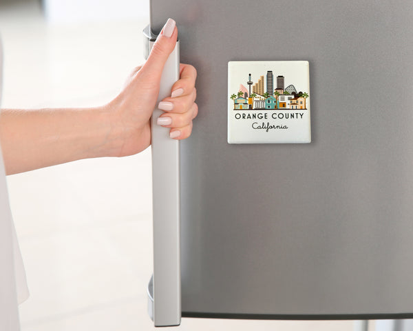 Orange County California Skyline Ceramic Fridge Magnet