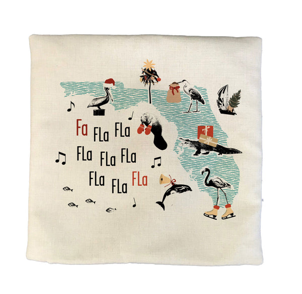 Florida Holiday Pillow Cover | Decorative Throw Pillow Cushion Sham