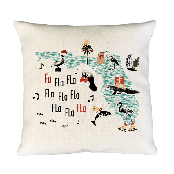 Florida Holiday Pillow Cover | Decorative Throw Pillow Cushion Sham