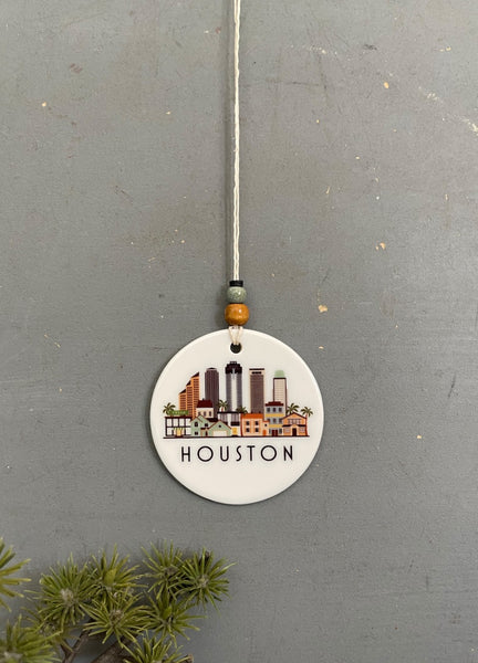 Houston Texas Skyline Graphic Ornament | City Scene Tree Decoration | Christmas Xmas Holiday Ornament