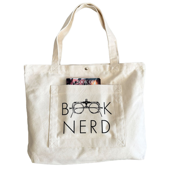 Book Nerd Pocket Tote Bag | Shopping Tote Beach Bag