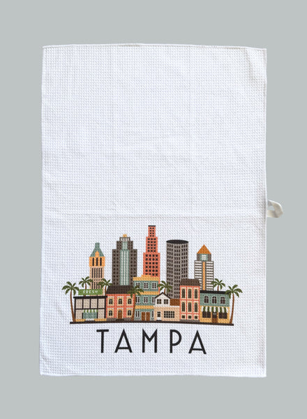 Tampa Florida Skyline Graphic Microfiber Kitchen Towel
