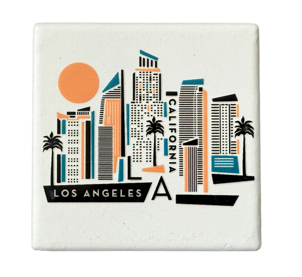 Los Angeles California Geometric Skyline Ceramic Fridge Magnet