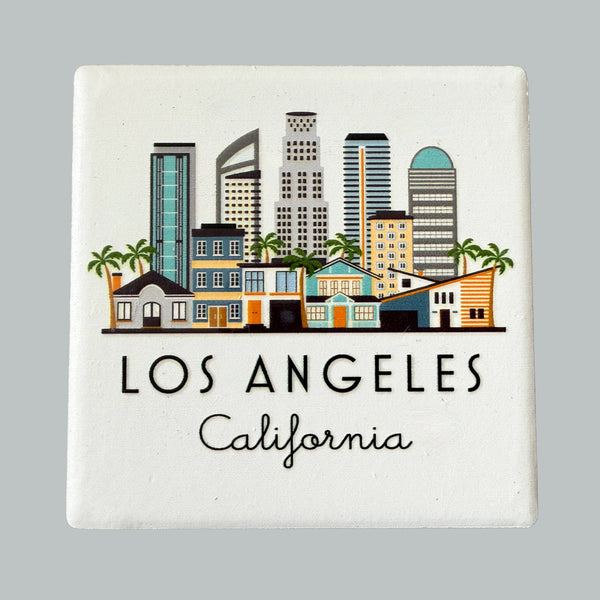 Los Angeles California Skyline Ceramic Fridge Magnet