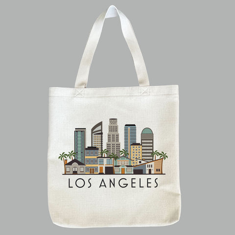Los Angeles California City Skyline Tote Bag | Shopping Tote Beach Bag