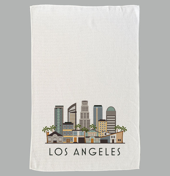Los Angeles Cityscape Skyline Graphic Microfiber Kitchen Towel Graphic Print