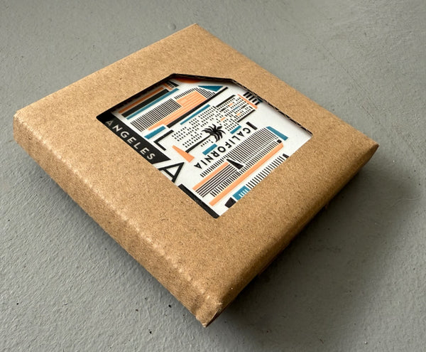 Los Angeles California Geometric Skyline Ceramic Fridge Magnet