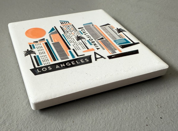 Los Angeles California Geometric Skyline Ceramic Fridge Magnet