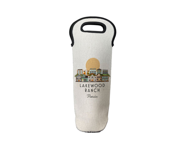 Lakewood Ranch Florida Skyline Wine Carrier Bottle Tote