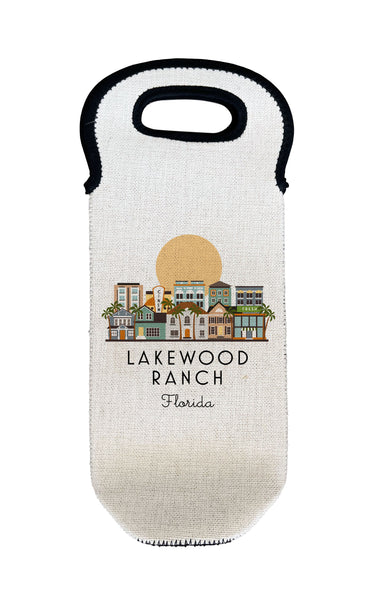 Lakewood Ranch Florida Skyline Wine Carrier Bottle Tote